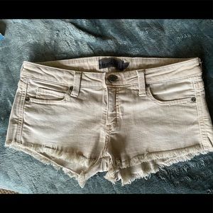 Frankie B Khaki Jean Shorts, Low Rise